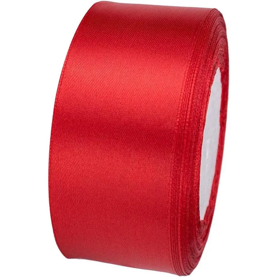 25 Yards 1-1/2 inch Wide Satin Ribbon  for Wedding,Handmade Bows and Gift Wrapping(Red)