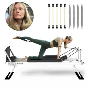 【PAETA&strong_scorpio】Foldable Pilates Reformer Machine with Jump Board | Dual Resistance Spring & Cord System, 400lbs Capacity Home Gym Equipment for Full Body Workout, Fitness Equipment for All Levels Adjustable Elastic Band