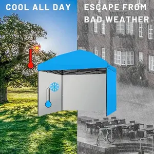 10x10 Pop Up Canopy Sidewalls, Removable UPF50+ Waterproof Sun Shade Side Walls, Sky Blue