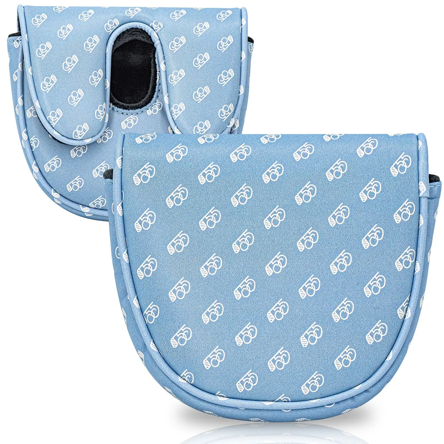 Universal Golf Club Cover Lab Df3, Blue Semi-Circular Putter Cover, Strong Magnetic Closure, Club Head Protector, Golf Accessory