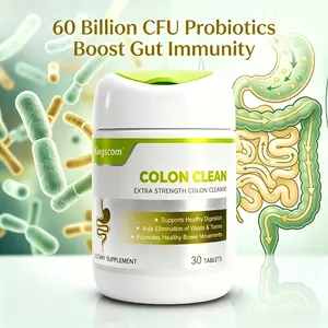 Kingscom Advanced Colon Cleanse - Okra Fiber Formula 30 Tablets Caffeine-Free Gut Health Detox Support Natural Dietary Supplement Healthcare Optimum Fitness Extra Strength Digestive System Vitamin Edible