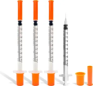 30 Pack Syringes with Needle, U-100 1ml 30G 5/16" 8mm Syringe, Individually Sealed