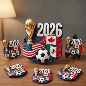 2026 World Cup Resin Ornament, Soccer Fan Collectible Figurine & Fridge Magnet