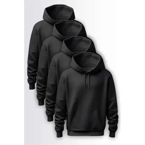 4 Pcs - Warm Winter Hoodie Pullover Unisex for Men and women Menswear Sweatshirts plain zip Tops Long Sleeve hoodies gifts