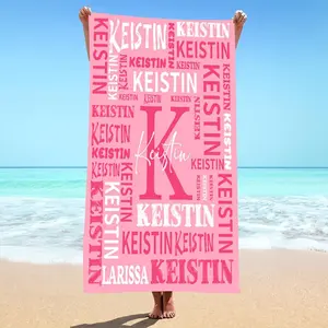 Custom Name Beach Towel - Super Absorbent, Quick-Dry Polyester, Ideal for Swimming, Camping & Travel - Modern Style, Low Lint, Machine Washable, Personalized, Beach Towel