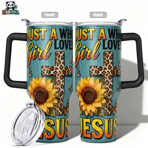 Stainless Steel Insulated Tumbler with Lid, 40oz 30oz 22oz 20oz 14oz, Double Wall Vacuum Insulated Water Bottle Hot Cold 24 Hours, Leakproof Travel Mug Sunflower Leopard Cross Gift for Women Men K, Funny Dad Tumbler