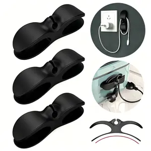 3PCS Cable Organizer Clips – Desk Cord Holder for Charging Cables, Keep Wires Tidy & Tangle-Free, Perfect for Office, Home & Car Setup