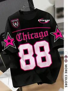 Women's Number 88 Racing Print Loose Fit Comfortable Youthful Trendy Streetwear Casual Sportswear Fashion Sport Natural Versatile Quality Casual Athletic Sports Clothing Athletic Fashion Activewear Casual Sports Tops
