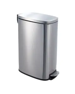 Garvee Slim Kitchen Can 13 Gal, Skinny Stainless Steel Garbage Can with Removable Inner Bucket & Soft Close Lid, Narrow Bin for Bathroom Living Room Office, Silver