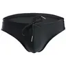 Men's Sexy Solid Swimwear Bikini Briefs, Sport Swimming Briefs, Bathing Suit with Drawstring, Adjustable Size Swimsuit Male Bikini Briefs
