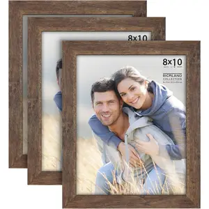 8x10 Picture Frames (Rustic Brown, 3 Pack) Traditional -Like Photo Frames for Any Decor Style, Richland Collection