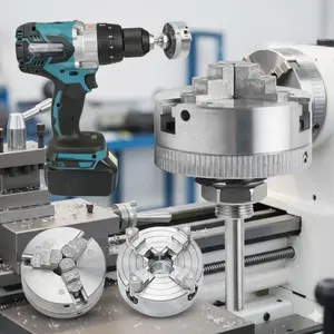 Industrial Heavy-Duty Self-Centering Drill Chuck Set, 3-Jaw & 4-Jaw Dual Mode, M12x1mm Precision Arbor. Lathe & Power Tool Adapter, All-Metal Durable Construction for High-Accuracy Drilling and Metal Fabrication.