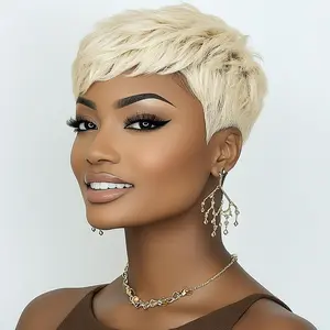 Women's blonde pixie cut Wigs