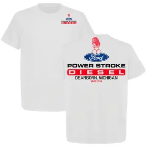 Sexy Women's "Power Stroke" Logo T-shirt, suitable for truck and car enthusiasts, unisex, casual short-sleeve round neck, 100% cotton, made in the USA