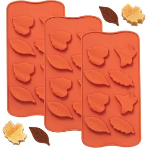 Leaf  Mold 3 Pack Maple Leaf Molds for  Candy, Ice Cube, Jello, Wax, Autumn Theme Cake Cupcake Decor,  for Thanksgiving, Fall Harvest Party