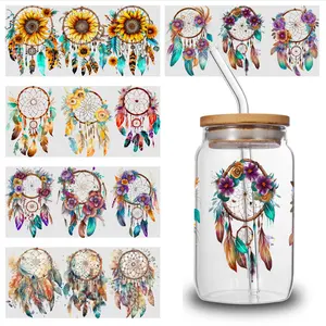 5 Sheets Dream Catcher UV DTF Stickers Plastic Decoration Items Decor uv dtf cup wraps Unicorn Transfer Sticker Decal Winter Landscape Canvas Posters