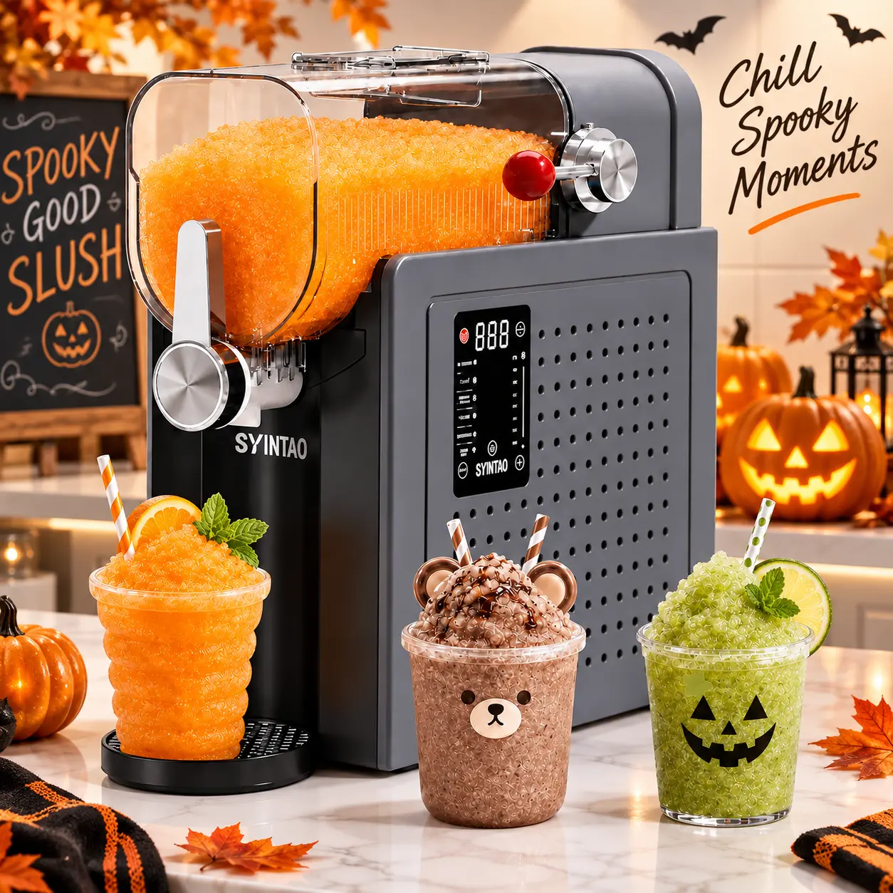 SYINTAO 6-in-1 Professional Frozen Drink Kitchen Appliances - 88 oz Slushy Ice Cream Maker, Icee Machine, 6 Pre-Set Modes, Ice-Free Rapid Freezing, Auto-Cleaning, for Home, Party, Weekend Treat