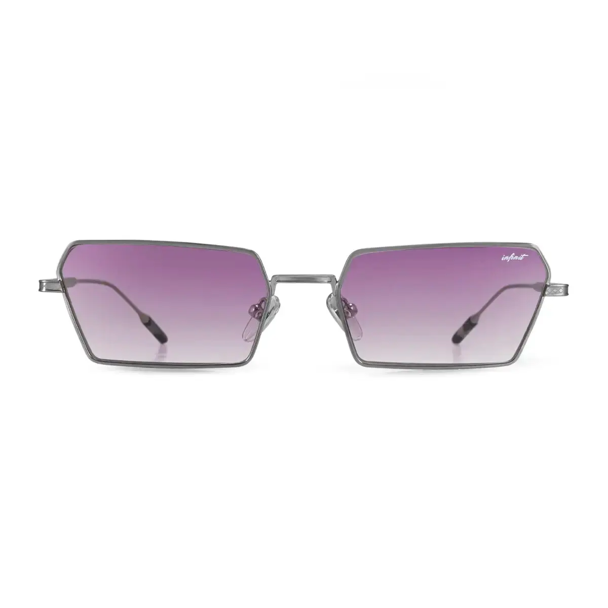 Infinit Gibson Rectangle Sunglasses, Silver + Violet
