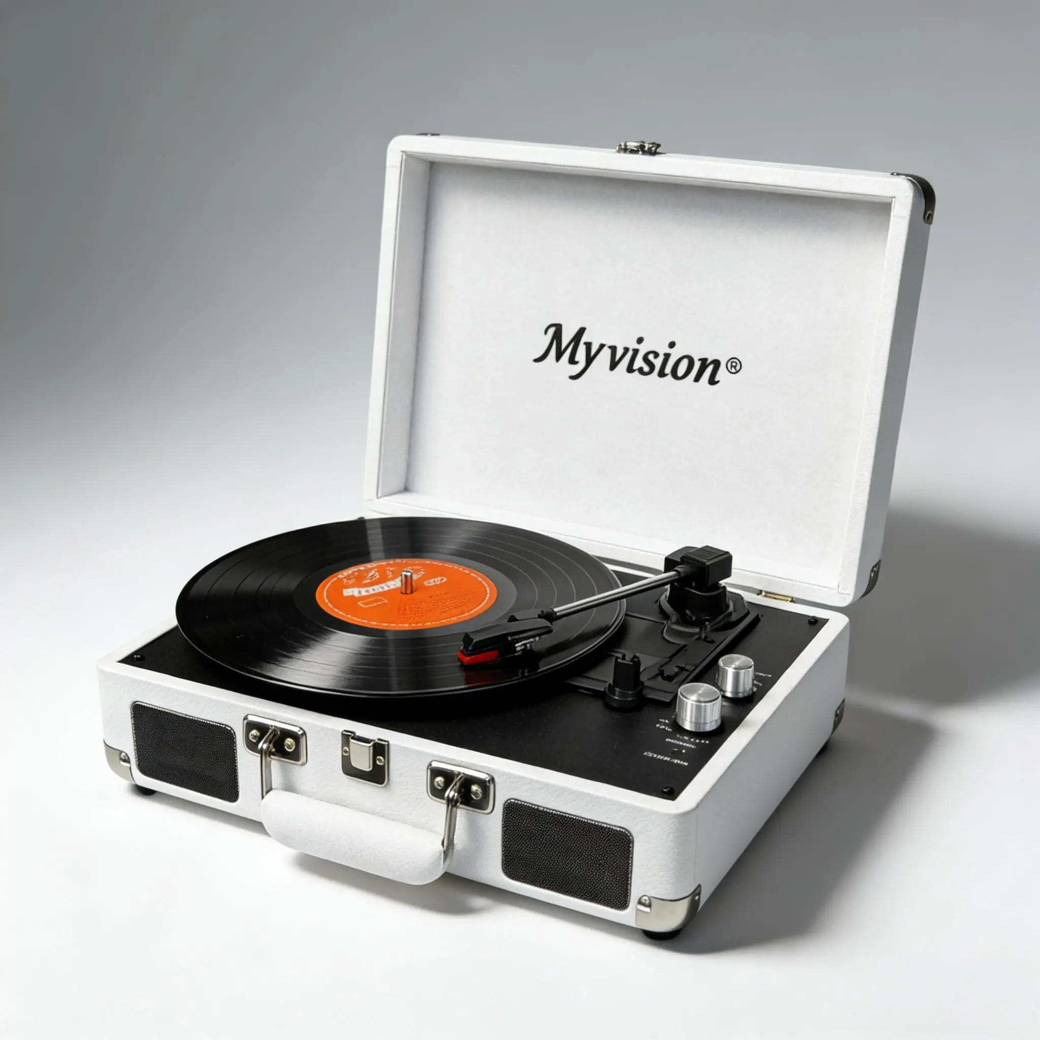Myvision Vintage Suitcase Record Player - 3-Speed Drive, Bluetooth