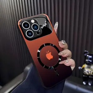 Glossy Mirror Lens "SMILE" Series Luxury Gradient MagSafe Shockproof Cover for [iPhone 15 Pro Max] 952