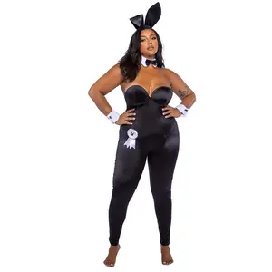 Plus Black Playboy Bunny Classic Playmate Costume for Women