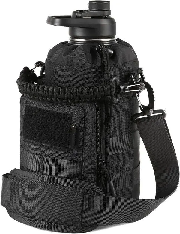 32oz Tactical Water Bottle - Portable hot and cold stainless steel insulated water bottle with a detachable sleeve tactical carrying bag, suitable for travel, hiking, camping, cycling, and mountain climbing.