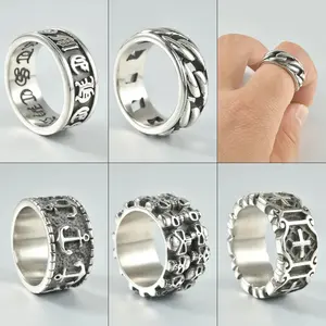 1PC Surgical Steel Metal Glossy Rings for Men Geometric Width Signet Square Finger Punk Style Fashion Ring Jewelry Gifts