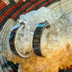 Abalone Hoop Earrings