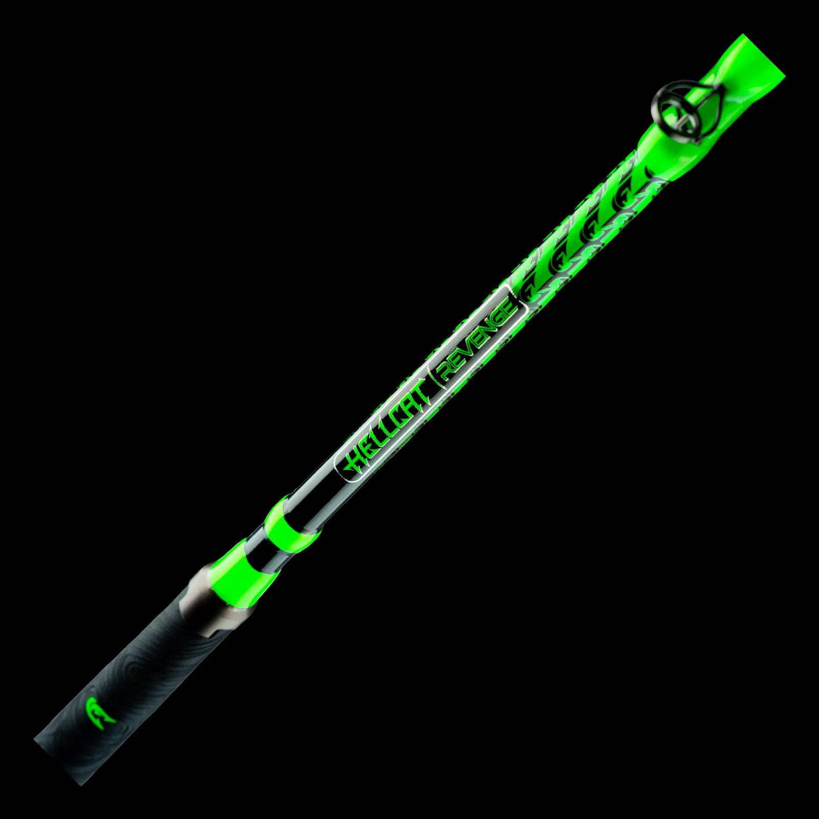 Green Hellcat Revenge Rod Series 7'6" 1.3lb Composite Blank with Rubber-Silicone Grips for Freshwater Saltwater & Trophy Fish - 12 Month Warranty