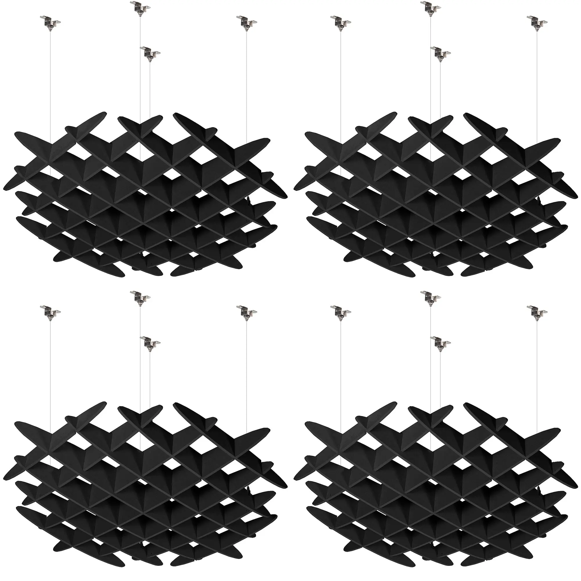 4-Pack Acoustic Ceiling Waffle Panels