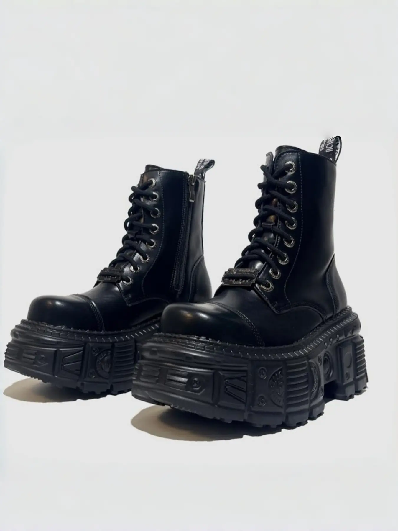 Women's Flame Boots, Solid Color Boots, Fashion Punk Style Combat Boots, Daily Wear, Trendy Versatile Shoes, Christmas Gift, Fall Winter Must-Have, Footwear, Rubber