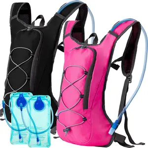 2pcs Running Hydration Vest - Lightweight Insulated Hydration Backpack with 2L Water Bladder, Adjustable Chest Straps and Reflective Water Backpack for Trail Running Marathon Race Hiking Cycling