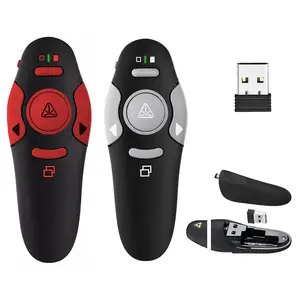 Wireless Presentation Clicker, USB Wireless Presentation Remote Control with Laser Click Function, Remote Button Control, Presentation Remote Control for Computer & Laptop, Universal Wireless Remote