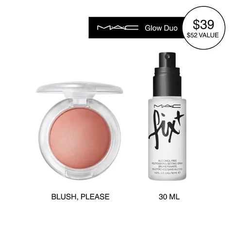 MAC Glow Duo Glow Play Cushiony Blush and FIX+ Original Setting Spray