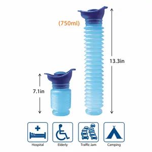 1 Set Portable Retractable Urinal, Leak-Proof Reusable Urine Bucket for Car, Camping, Travel & Emergency