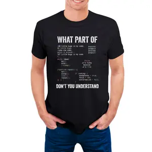 Programmer Graphic T-Shirt, Funny Gift for Computer Lovers with Code Pattern Print 180Gsm Heavy Black Regular Fit Tee, All-Season Comfy Casual Wear for Developers And Tech Enthusiasts