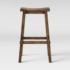 Threshold Backless Bar Stool Rustic 29" Brown Barstool Hardwood