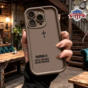 Christian Bible Cross Minimalist iPhone Case for iPhone 17 16 15 14 Pro Max 13 12 11 XR XS Plus Slim Shockproof Anti Scratch Silicone Cover