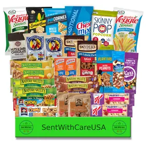 Healthy Snack Box Granola and Nut Snack Basket | Healthy Snacks with Nuts, Popcorn, Trail Mix, Pretzels, Oatmeal & More | College Care Package Brain Food Natural Snacks Gift Box | Good for Health Good Food Snack Crate snack  tok