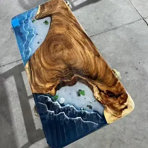 Walnut Wood Epoxy Table unique dining room table, Executive Desk, Custom Large Epoxy River Table, Solid Wood Slabs Table, Large Computer Office Desk Workstation, Business Furniture for Home Office
