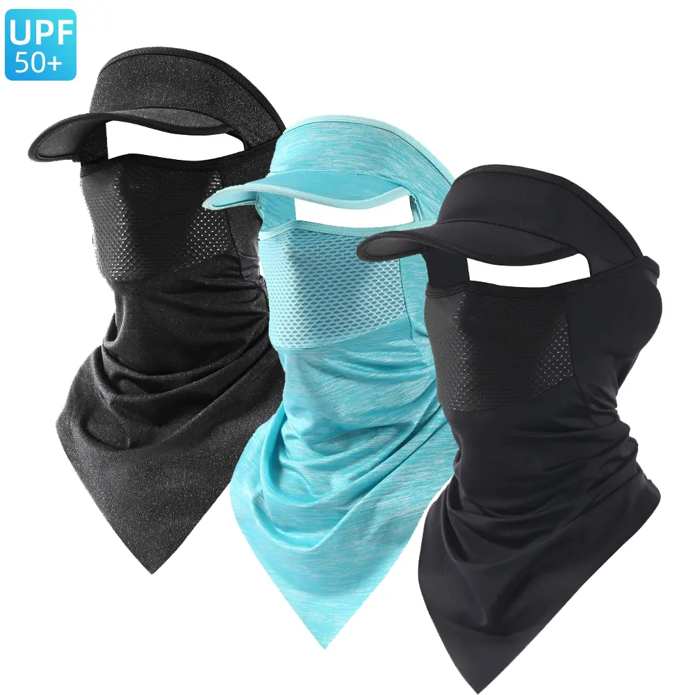 3-Pcs UV400 Sun Protection Ski Mask, Breathable Brimmed Full Face Cooling Mask for Men, Sports & Outdoor Activities (Fishing, Boating, Cycling), Thermal Ski Mask