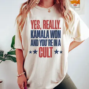Kamala Harris Shirt , Trump Lost Kamala Won & You're in a Cult, Harris Walz 2024 Shirt