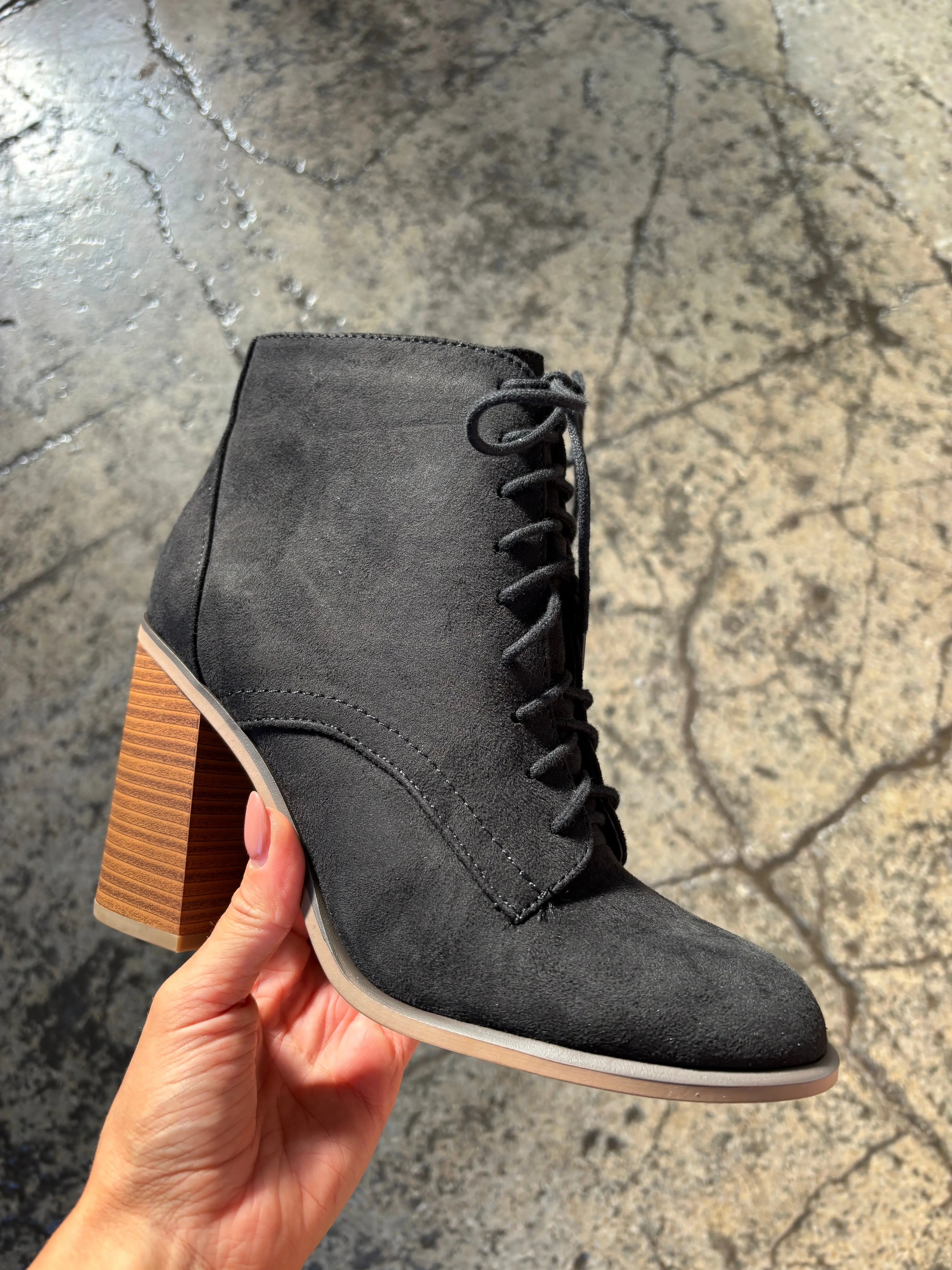 Women's Classic Kidman Black Suede Pointed Boot Heels - Lace-Up Footwear for Stylish Occasions, Shoe, Western Boot