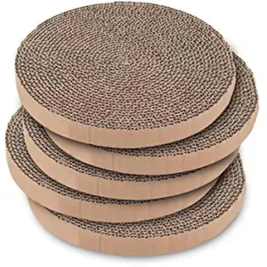 Cat Scratcher, Fun Interactive Scratchers, Posts, Poles, Claw Safe, Furniture Saver Indoor Play Support Natural Cat Behaviors Heavy Duty - 5 Pack Round, 10 x 10"