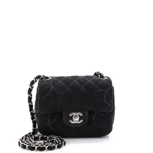 Pre-owned CHANEL material Messenger Bags Square Classic Single Flap Bag Quilted CC Printed Denim Mini by Rebag