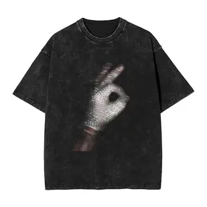 ICEMAN Shimmering Glove Vintage Washed T-Shirt, Cold Aesthetic Retro Graphic Tee, Acid Wash Heavyweight Cotton Shirt, Shimmering Icon Streetwear Top, Trendy Oversized Distressed Tee