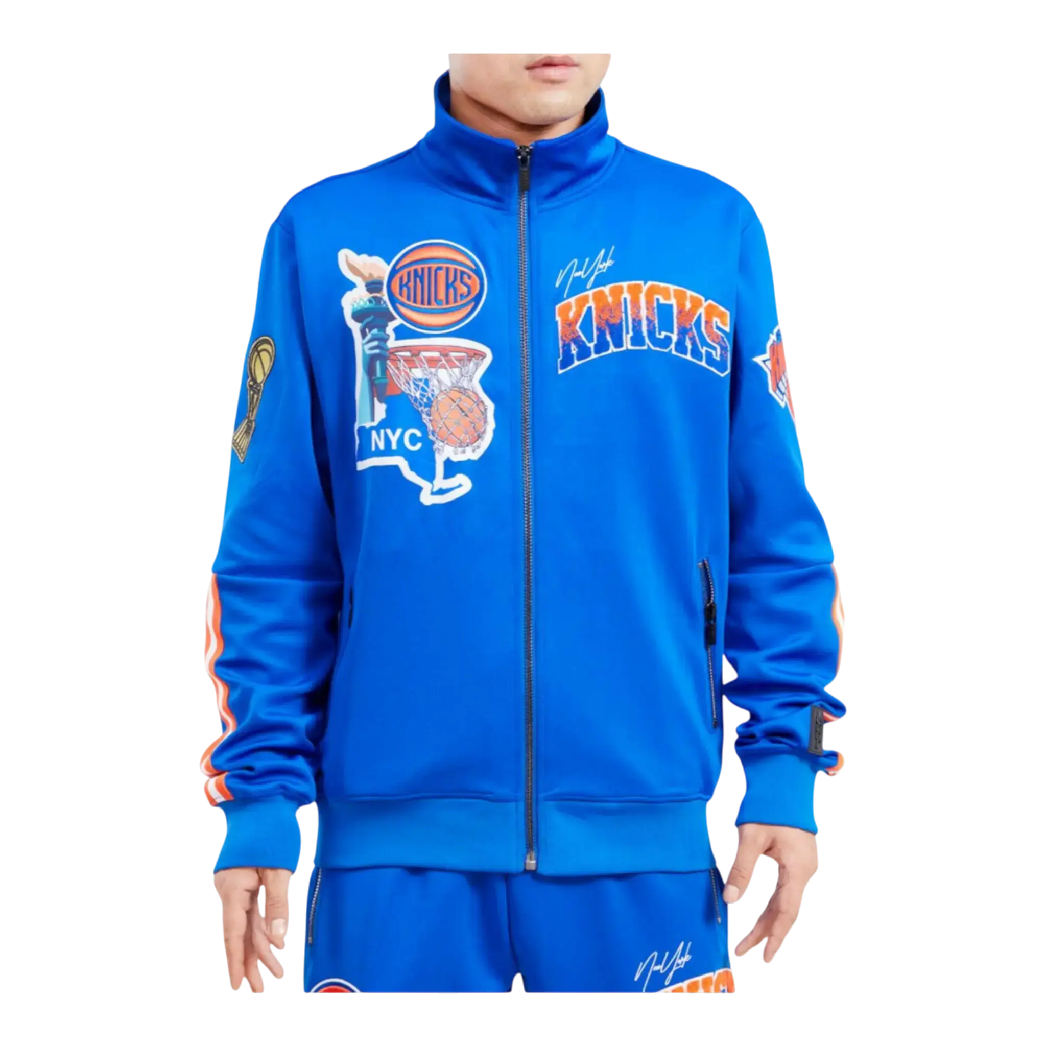 Pro Standard New York Knicks Home Town Track Jacket in Royal Blue | Men's