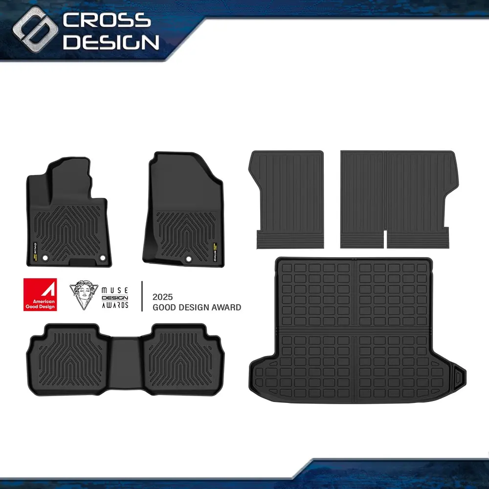 CROSSDESIGN TPE All-Weather Floor Mats & Cargo Trunk , Custom-Fit for 2022-2026 Hyundai Tucson