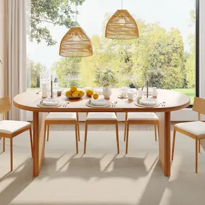 55.12"-70.87"Modern Extendable Dining Table with removable extension leaves,Mid-century modern style home table,Suitable for dining rooms, kitchens, and living rooms,Natural Walnut