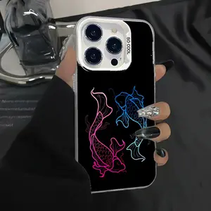 Colorful Koi Fish Phone Case Stylish TPU Phonecases for iPhone 17 16 15 14 13 12 11 Pro/Max/Plus Shock-proof Anti-fingerprint Anti Fall Matte Back Cover